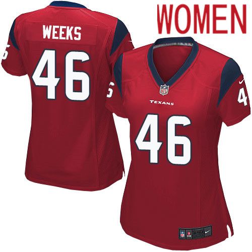 Women Houston Texans #46 Jon Weeks Red Nike Player Game NFL Jersey->women nfl jersey->Women Jersey